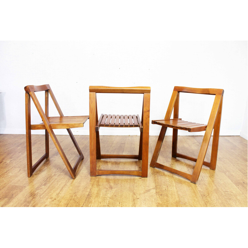 Set of 3 vintage folding chairs Aldo Jacober