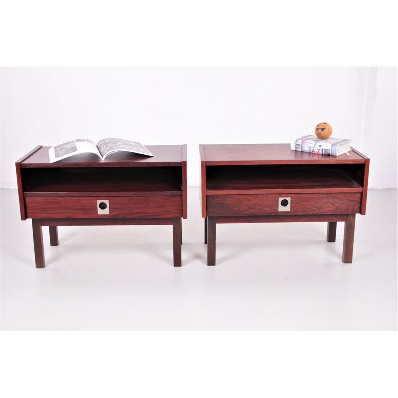 Pair of vintage rosewood night stands, Denmark 1960