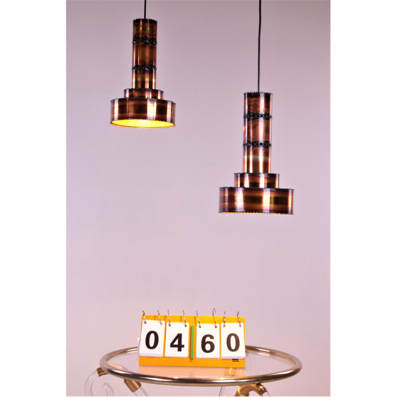 Pair of vintage pendant lamps 1950