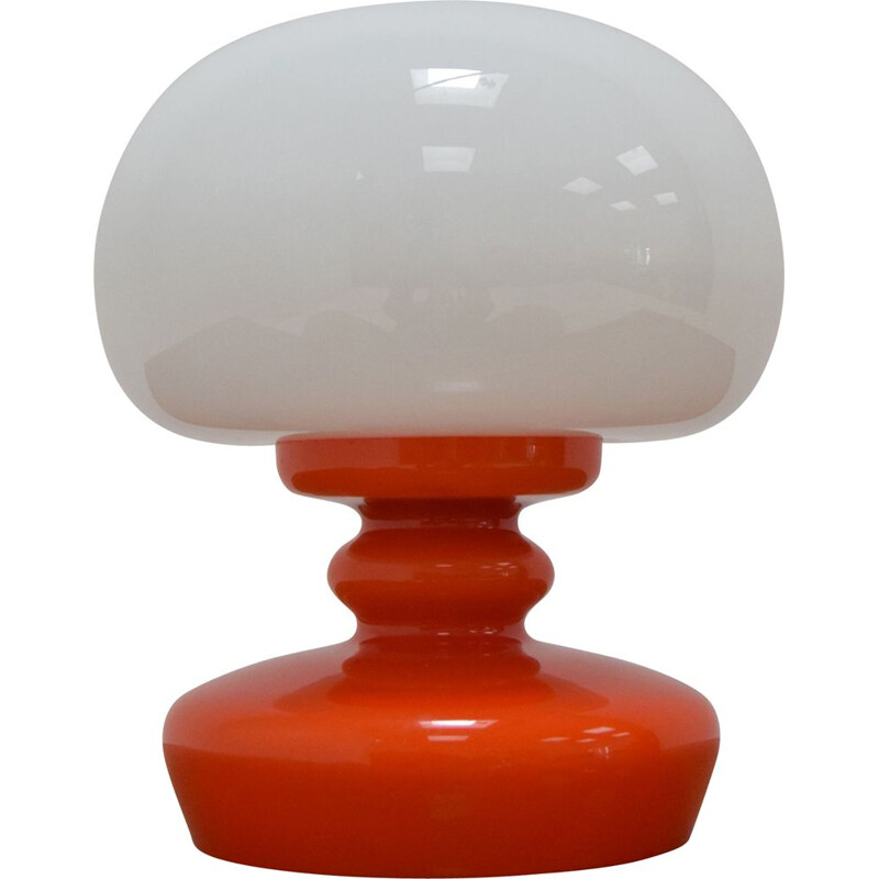 Vintage volledig glazen tafellamp van Valasske Mezirici 1970