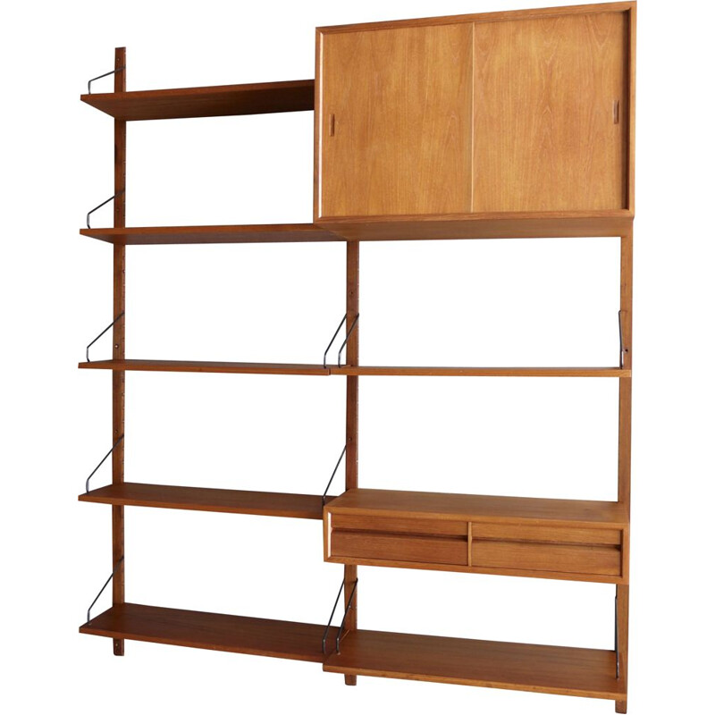 Vintage teak wall royal unit by Poul Cadovius Denmark 1960s