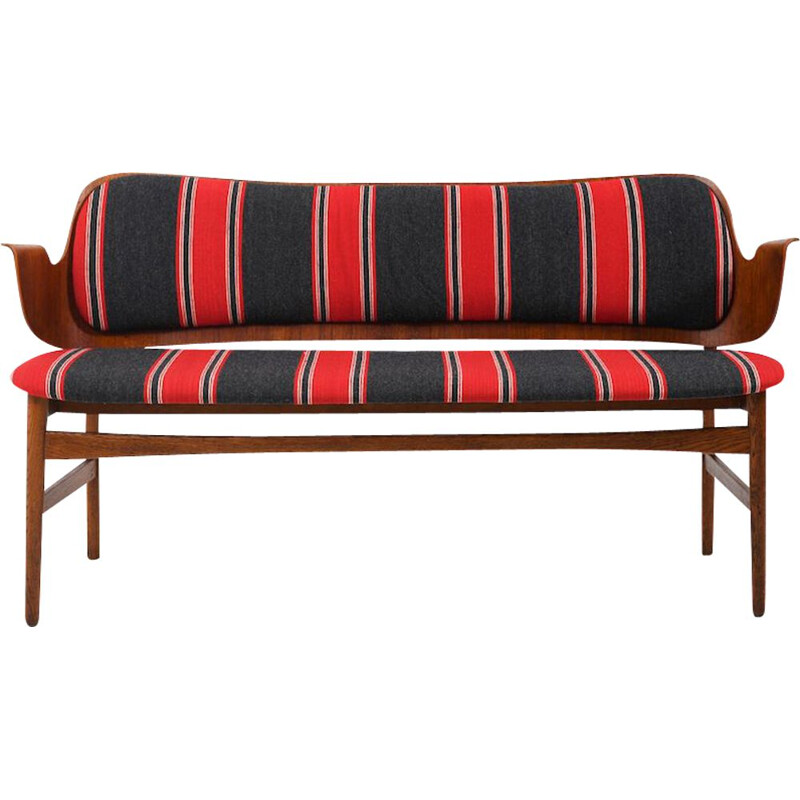 Banc vintage en teck et chêne par Arne Hovmand-Olsen 1950