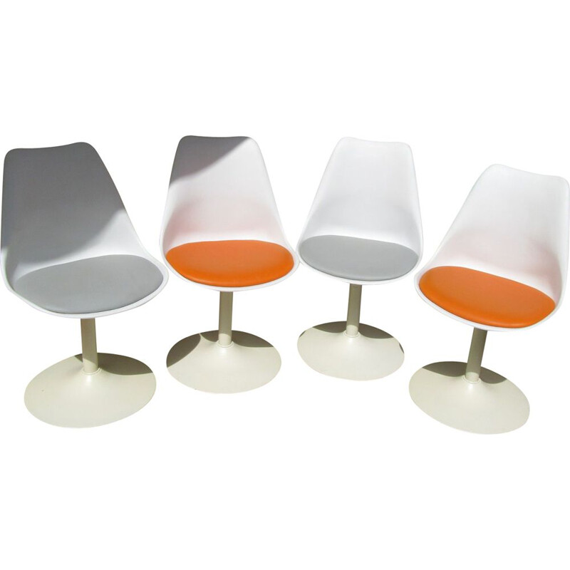 Set of 4 vintage tulip swivel chairs 1950s