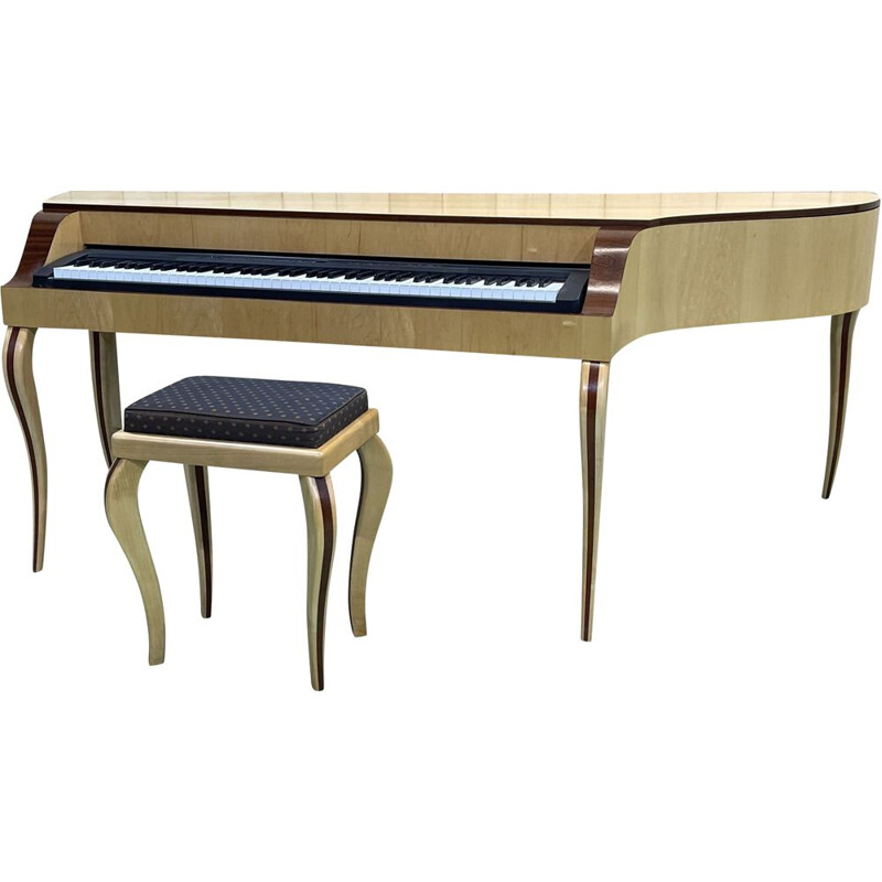 Vintage-Piano und -Hocker aus Bergahorn