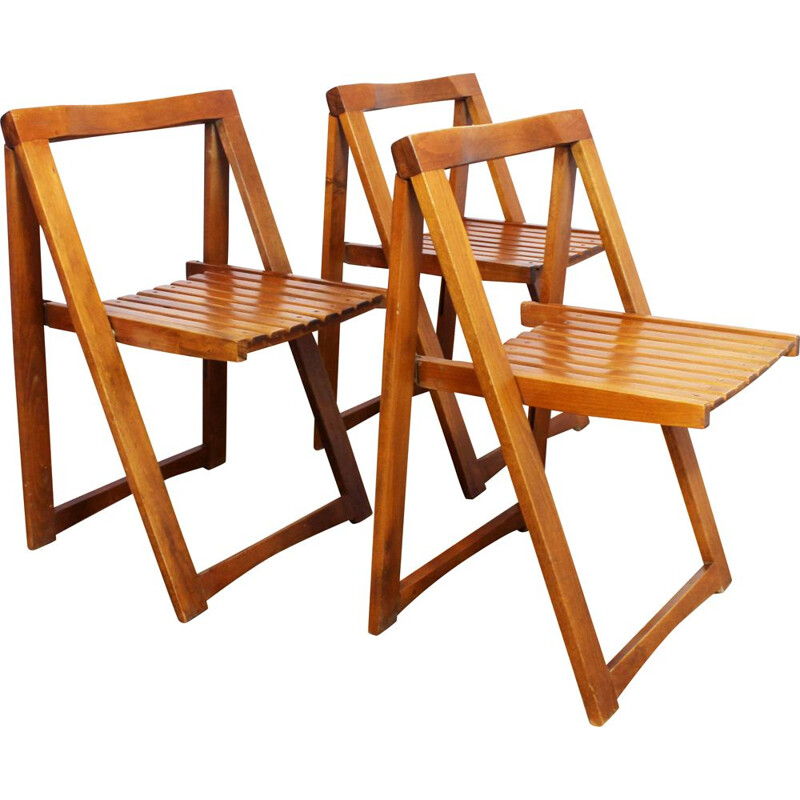 Set of 3 vintage folding chairs Aldo Jacober