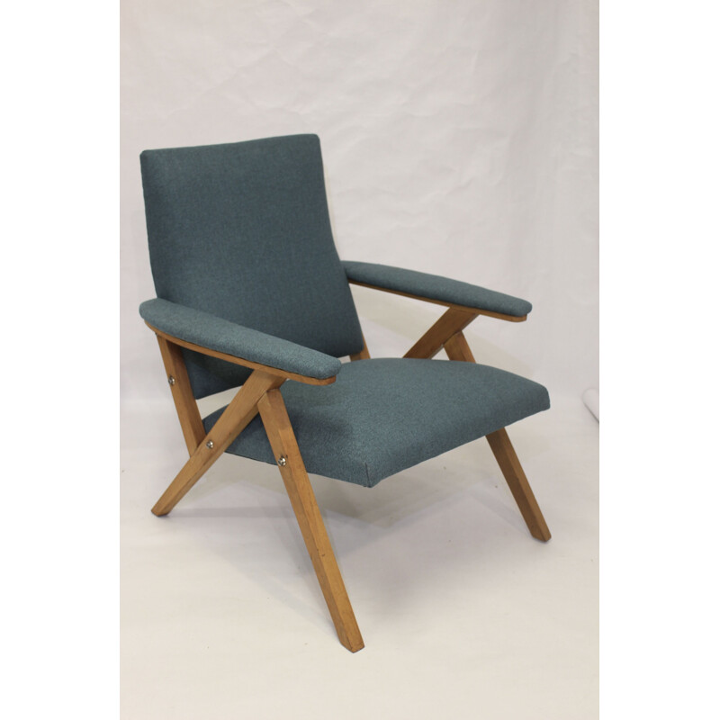 Vintage Scandinavian beechwood armchair 1960