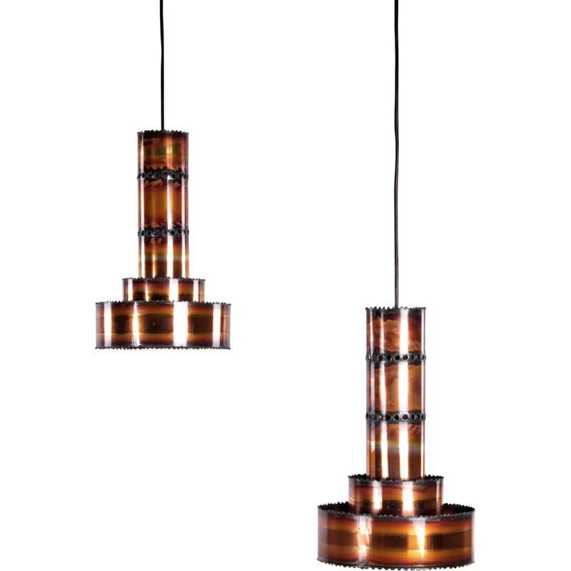 Pair of vintage pendant lamps 1950