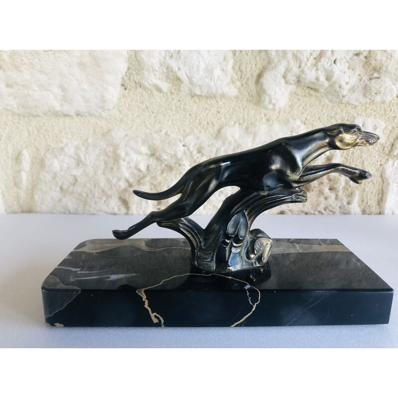 Pair of vintage greyhound bookends, France 1950