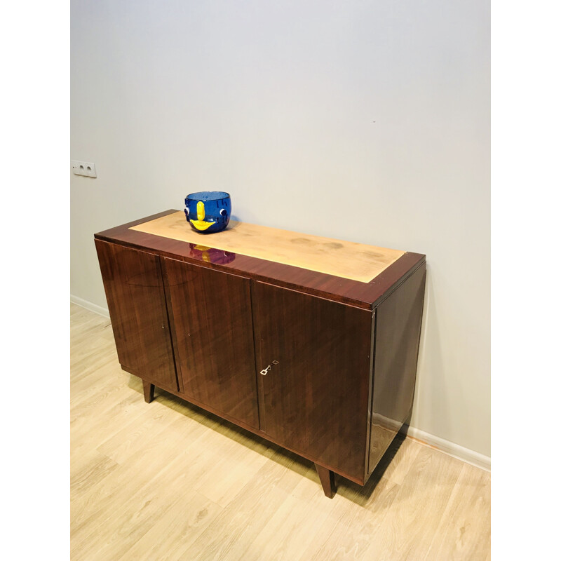 Vintage wooden highboard, Poland 1960