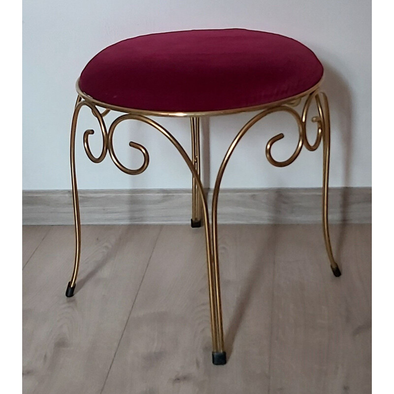 Vintage brass stool 1970