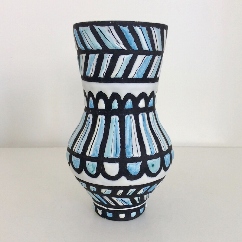 Vintage vase Baluster by Roger Capron France 1959s