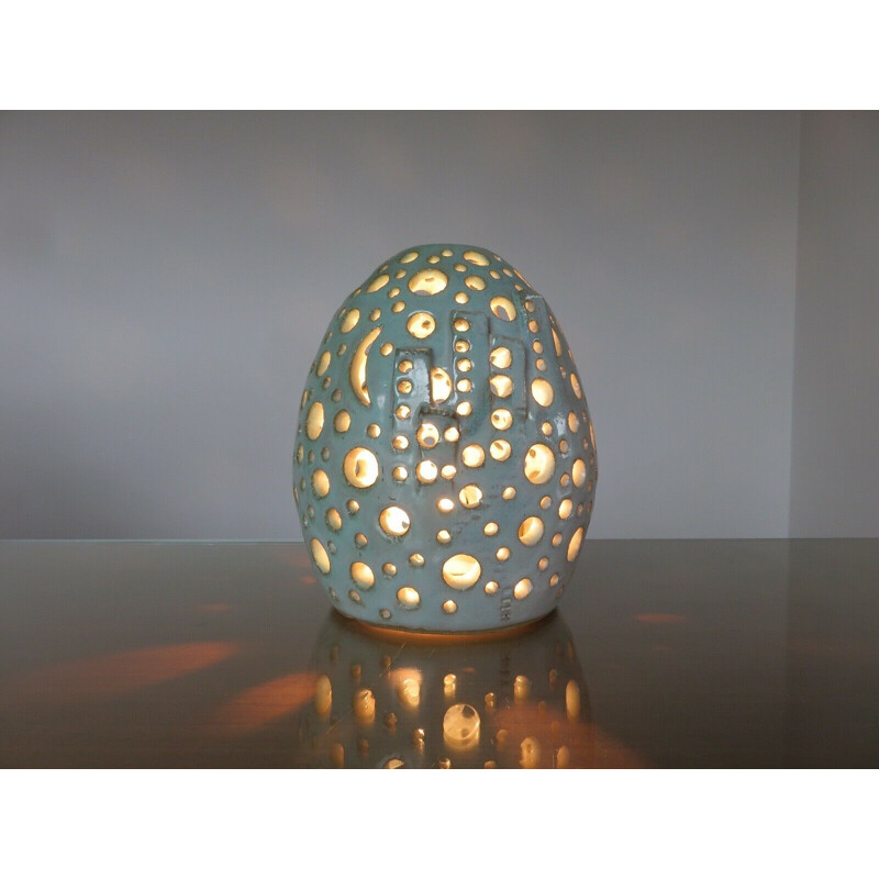 Vintage openwork ceramic lamp 1960s