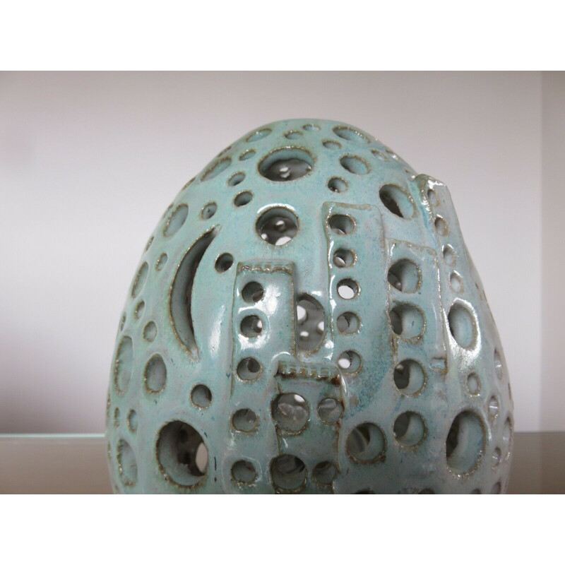 Vintage openwork ceramic lamp 1960s