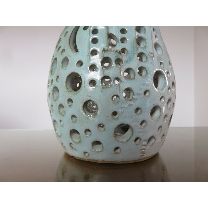 Vintage openwork ceramic lamp 1960s