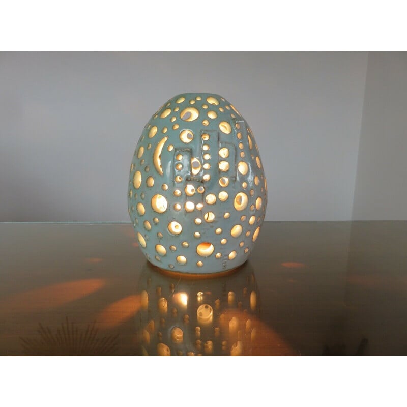 Vintage openwork ceramic lamp 1960s