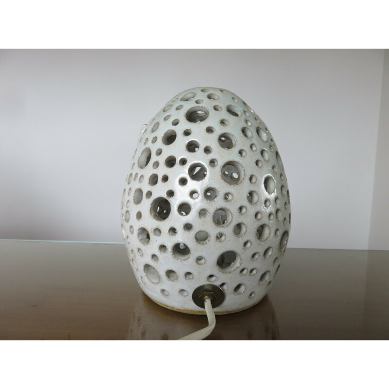 Vintage openwork ceramic lamp 1960s