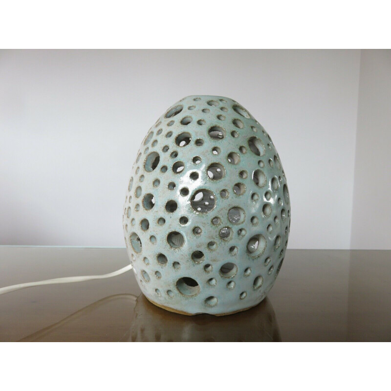 Vintage openwork ceramic lamp 1960s