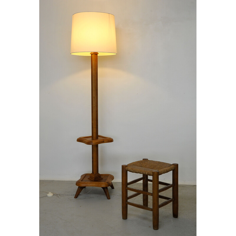 Vintage floor lamp in solid wood 1960