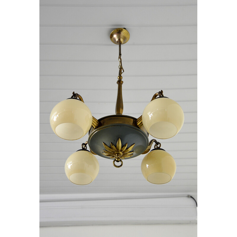 Vintage neoclassical chandelier, France 1940