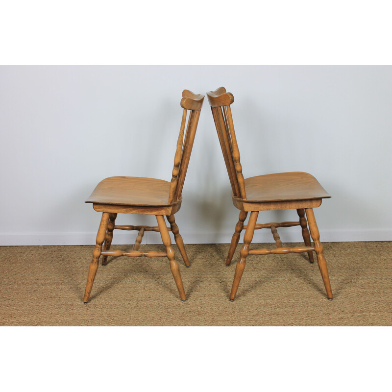 Set of 4 vintage chairs by Baumann, France 1960