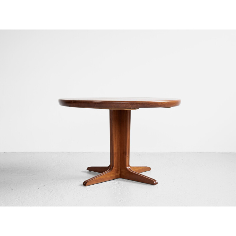 Table vintage ronde extensible en teck par VV Møbler, Danemark 1960