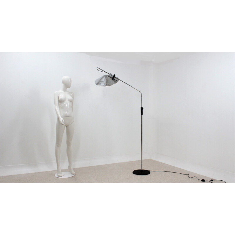 Vintage chrome floor lamp by Goffredo Reggiani 1970