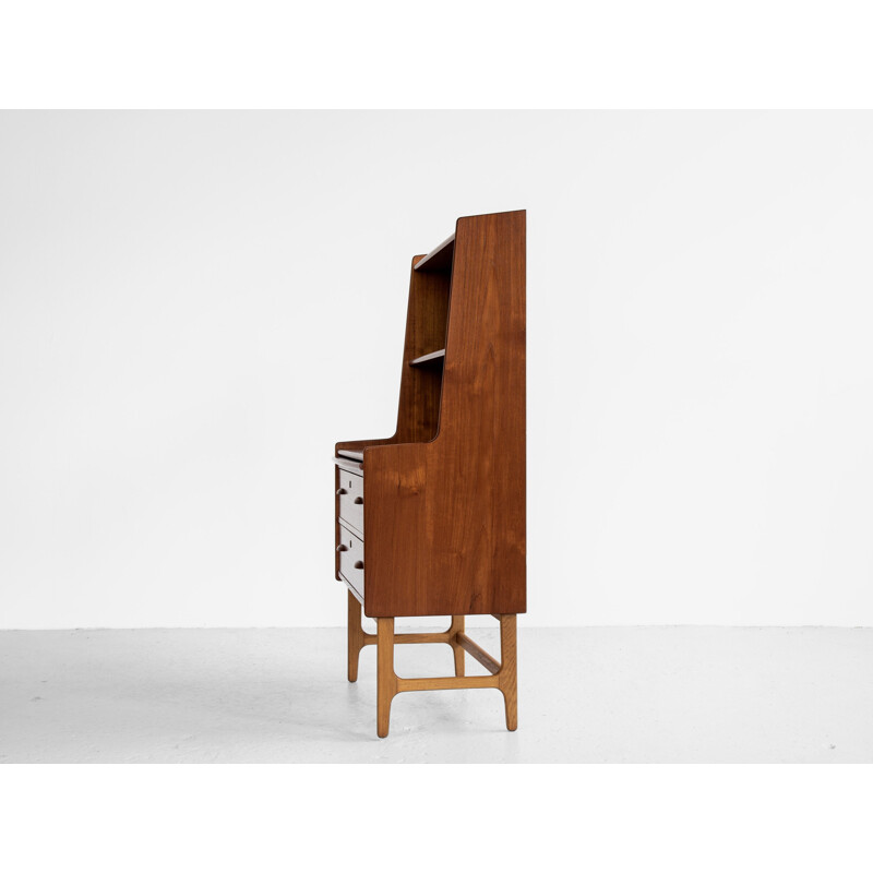 Vintage teak desk with oak legs, Denmark 1960