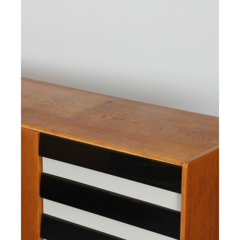 Vintage black and white sideboard with drawers by Jiri Jiroutek 1960