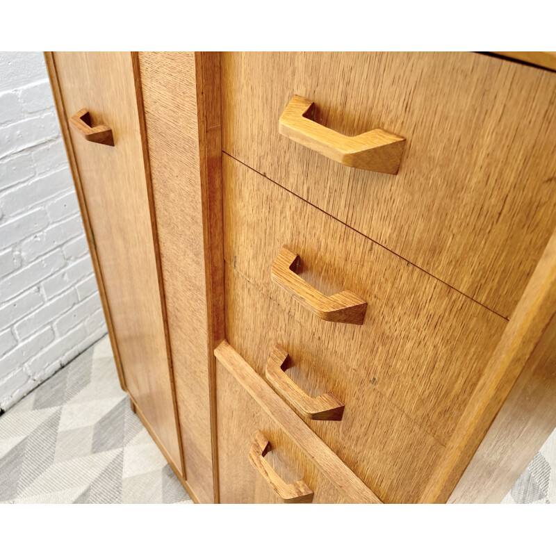 Vintage wardrobe with solid oak handles 1960