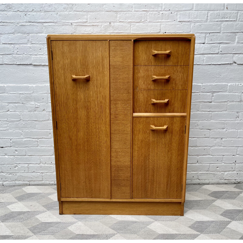 Vintage wardrobe with solid oak handles 1960