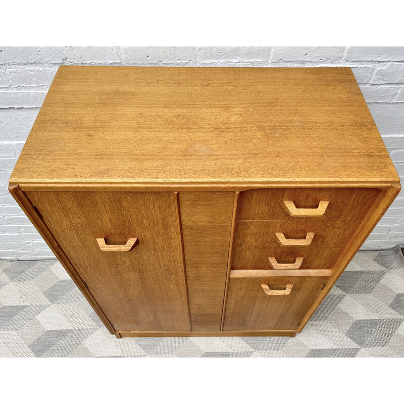 Vintage wardrobe with solid oak handles 1960