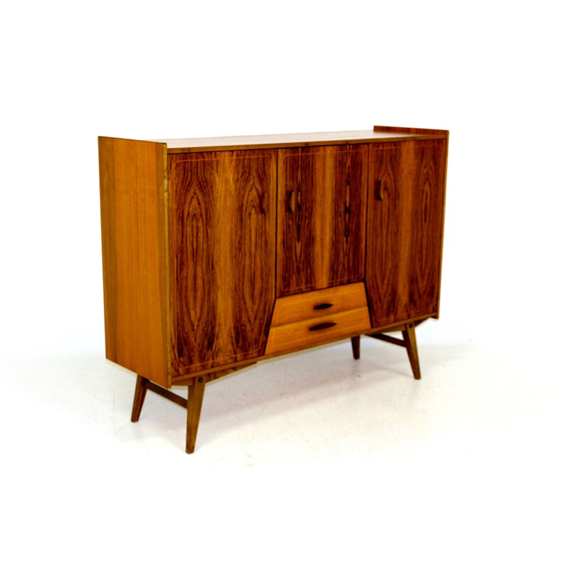 Vintage walnut highboard, Sweden 1960