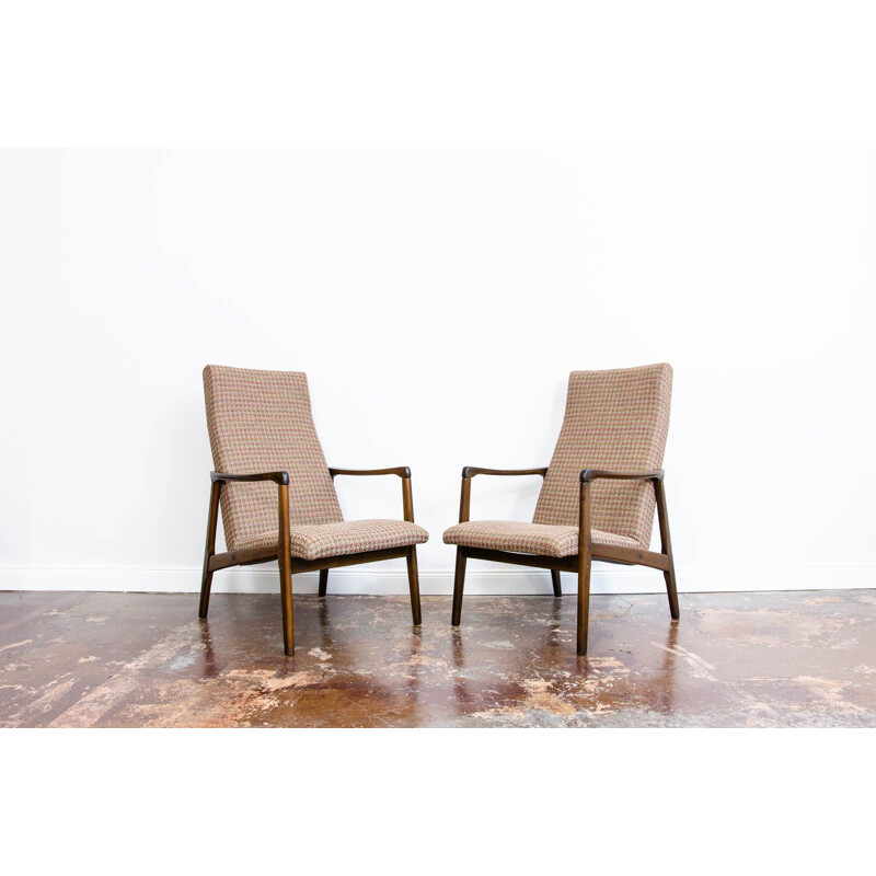 Pair of vintage armchairs, Czechoslovakia 1960