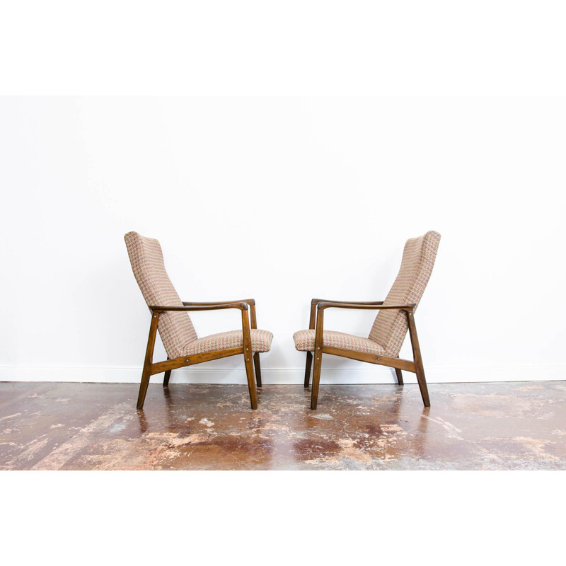 Pair of vintage armchairs, Czechoslovakia 1960