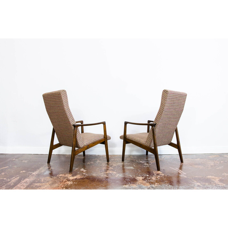 Pair of vintage armchairs, Czechoslovakia 1960