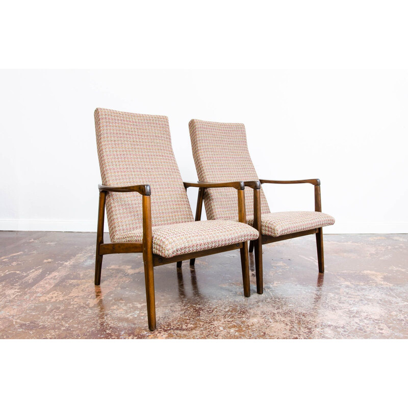 Pair of vintage armchairs, Czechoslovakia 1960