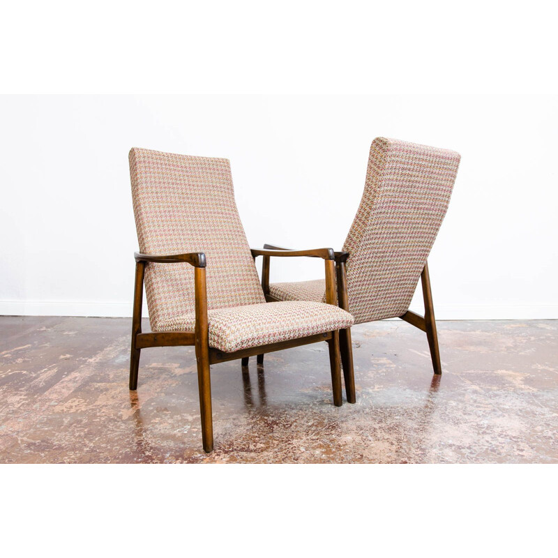 Pair of vintage armchairs, Czechoslovakia 1960