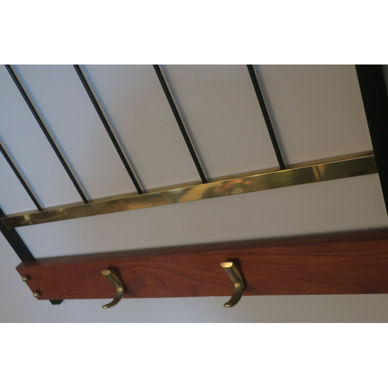 Vintage coat and hat rack in brass 1960
