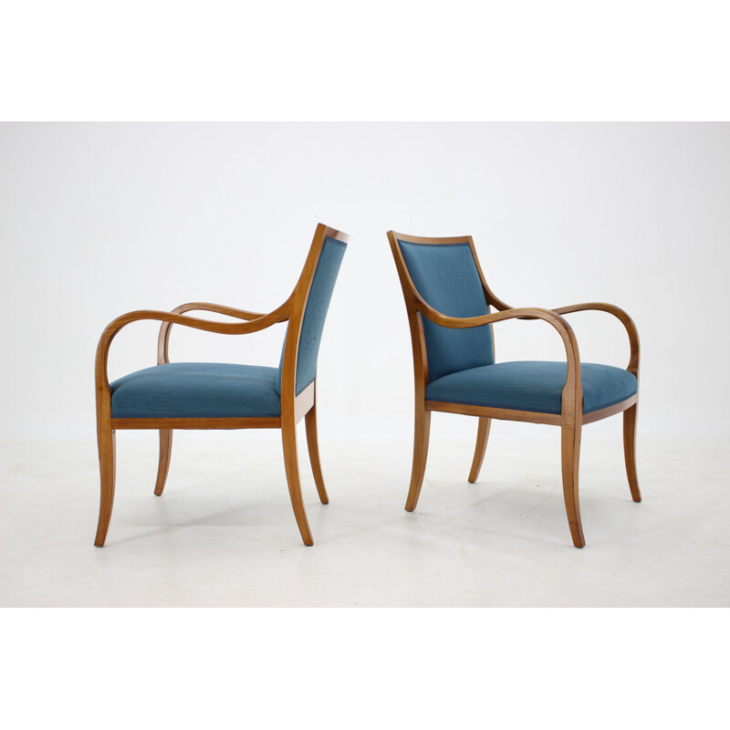 Pair of vintage mahogany armchairs, Denmark 1940