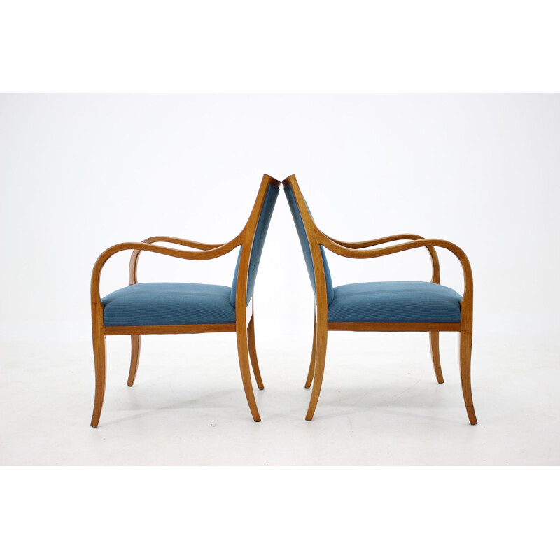 Pair of vintage mahogany armchairs, Denmark 1940