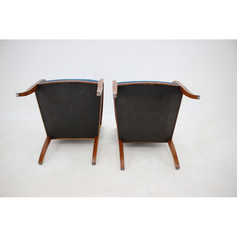 Pair of vintage mahogany armchairs, Denmark 1940