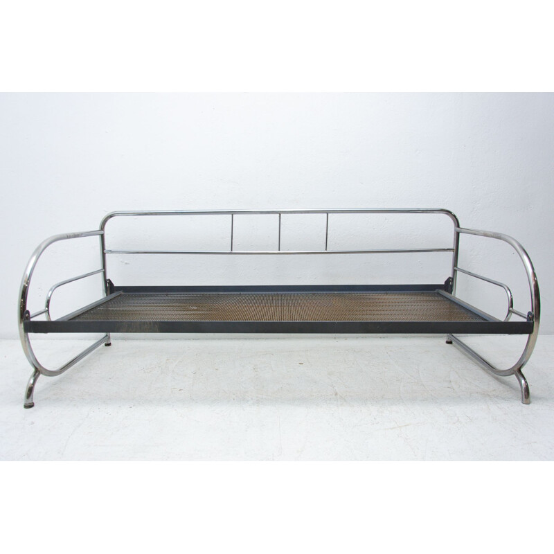 Vintage Bauhaus Sofa verchromt von Robert Slezák 1930