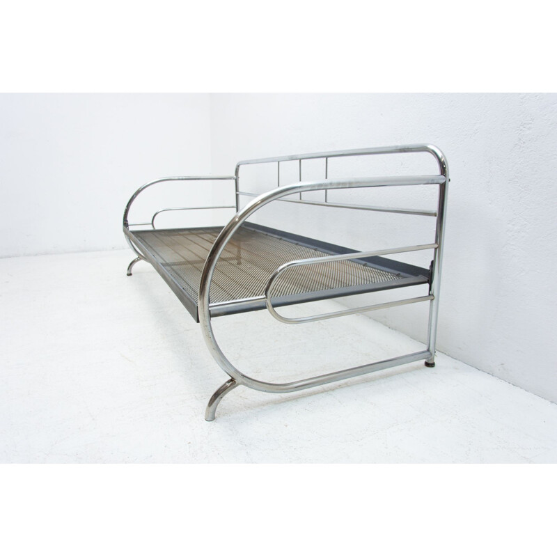 Vintage Bauhaus Sofa verchromt von Robert Slezák 1930