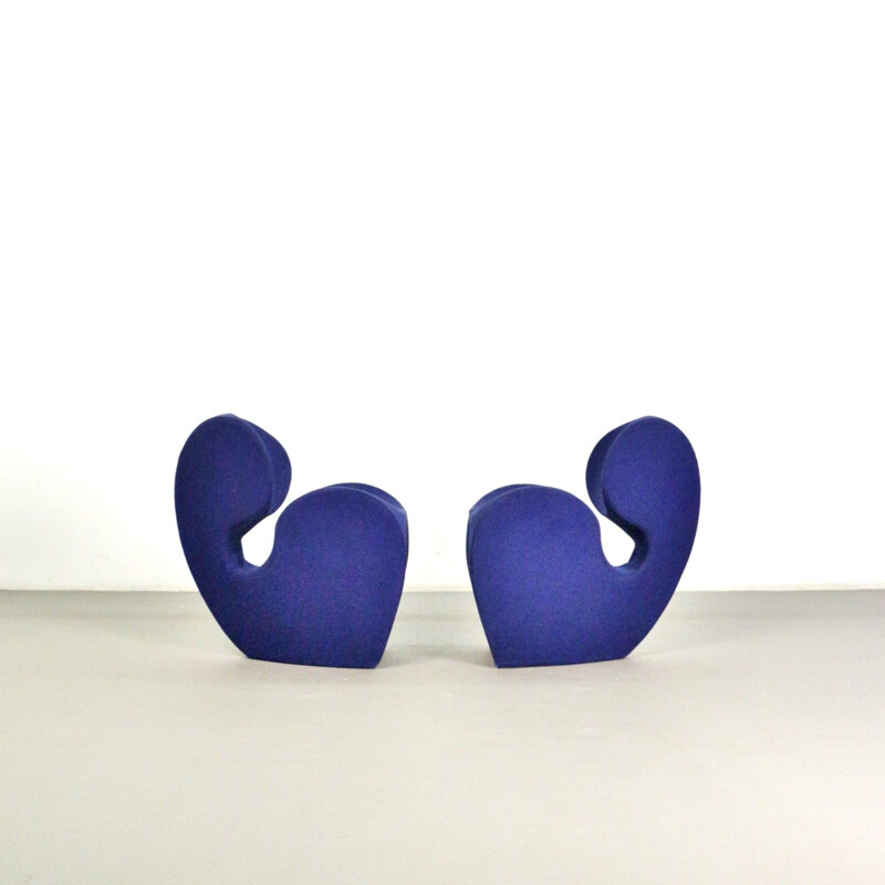 Pair of vintage Soft Little Heavy armchairs by Ron Arad for Moroso 1991