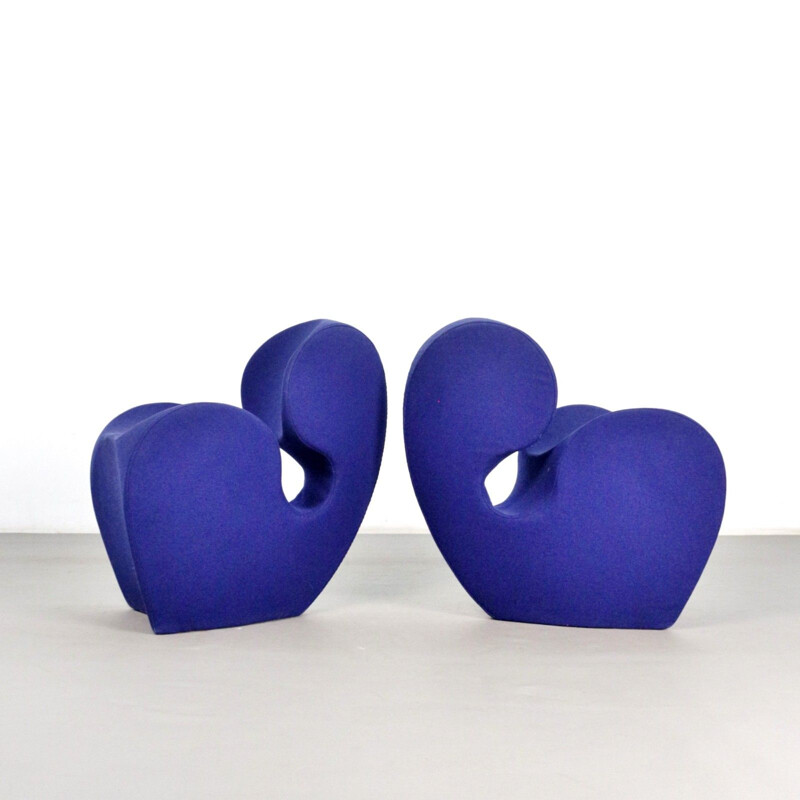 Pair of vintage Soft Little Heavy armchairs by Ron Arad for Moroso 1991