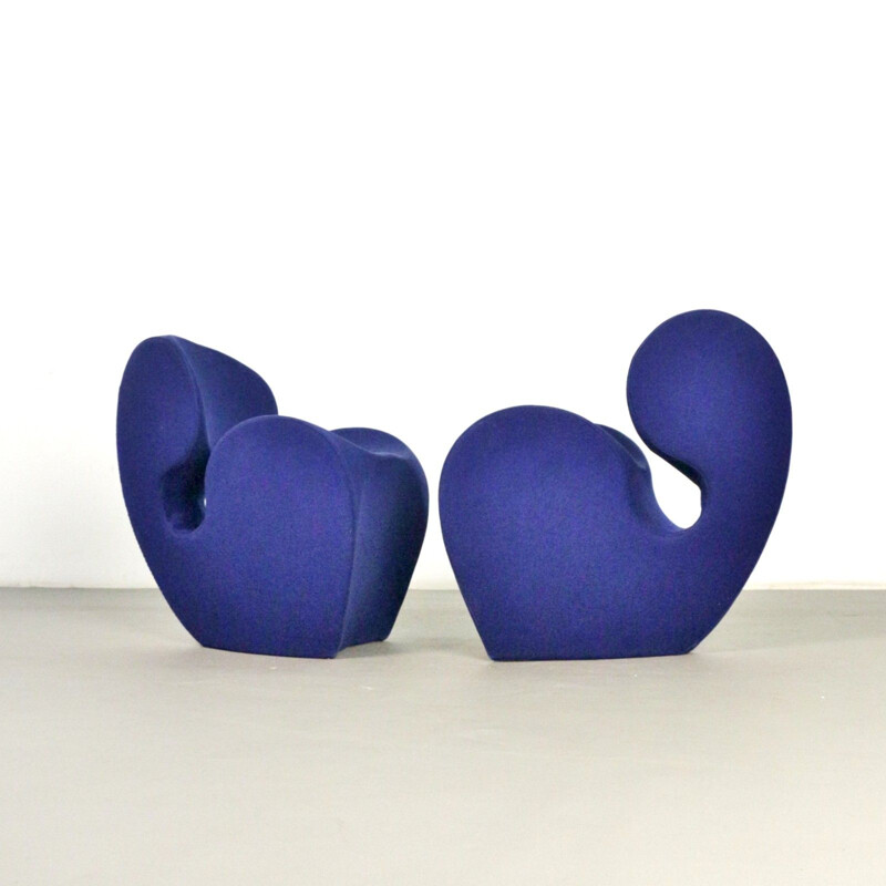 Pair of vintage Soft Little Heavy armchairs by Ron Arad for Moroso 1991