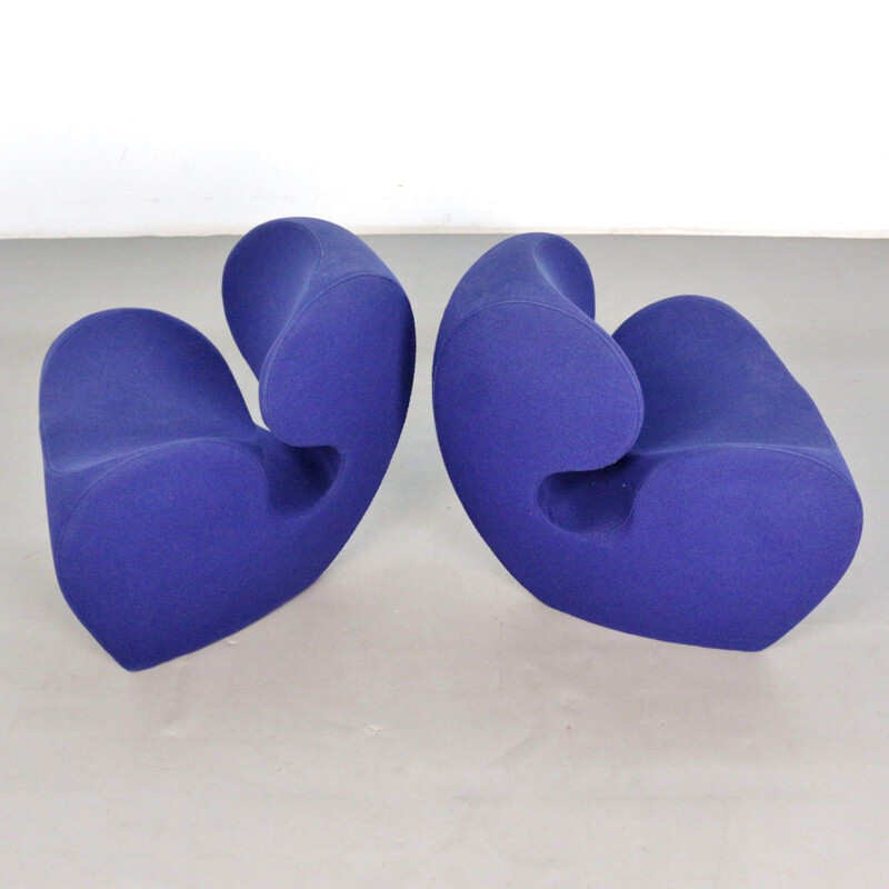 Pair of vintage Soft Little Heavy armchairs by Ron Arad for Moroso 1991