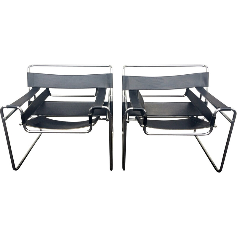 Pair of Wassily armchairs, Marcel BREUER - 1970s