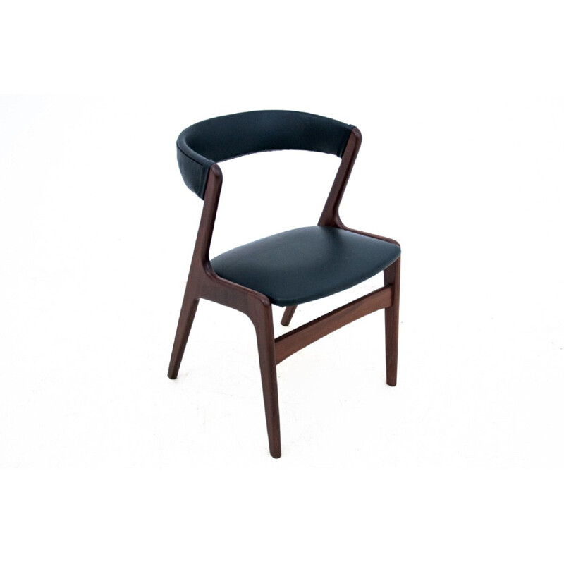 Cadeira de couro Vintage Dinamarca 1960