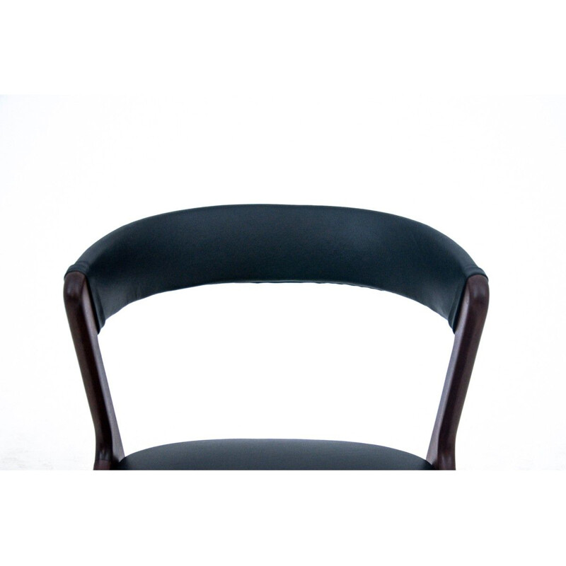 Cadeira de couro Vintage Dinamarca 1960